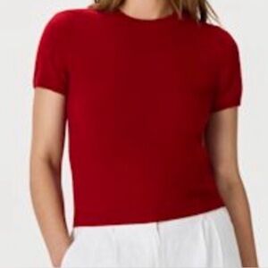 Quince Mongolian Cashmere Sweater Crew Quiet Luxury Soft Classic Tee Top Red XL
